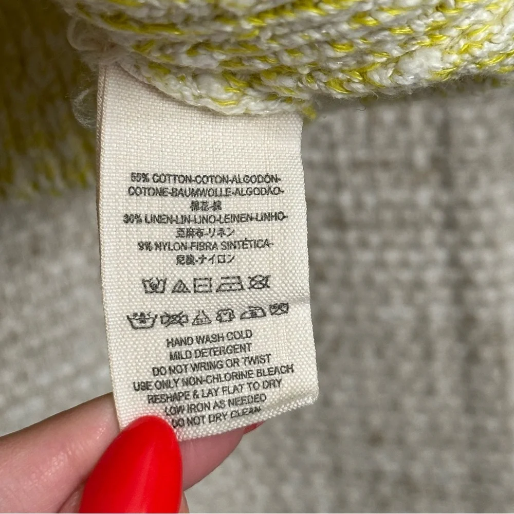 Free People Electric City Knit Sweater Butter Yellow Size XS Cotton Linen Blend